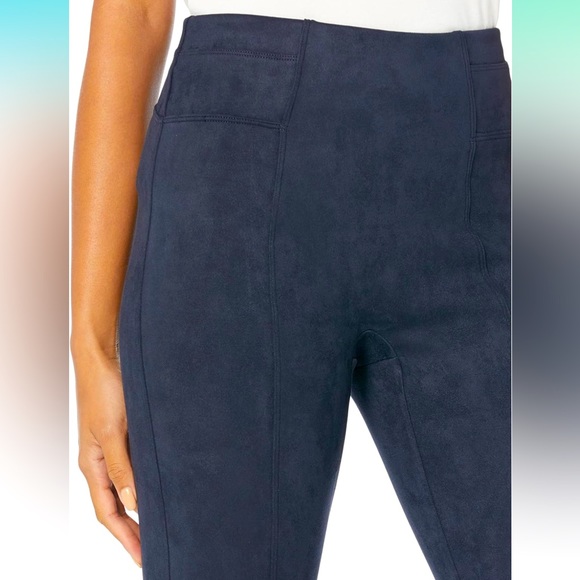 SPANX Faux Suede Leggings, classic Navy, size small NWT - Picture 4 of 13